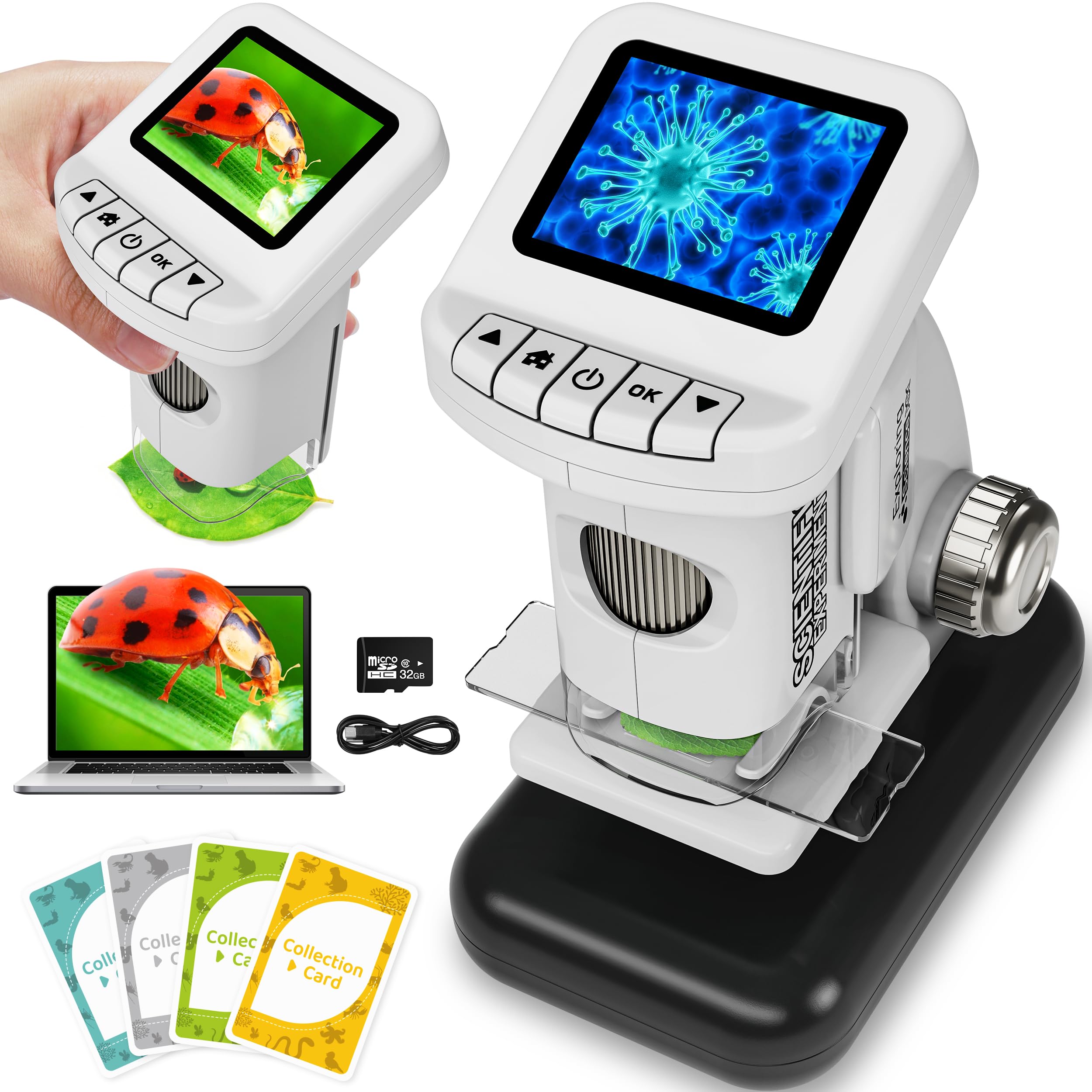 Amazon.com: Rechargeable Digital Microscope for Kids 1200X - 2